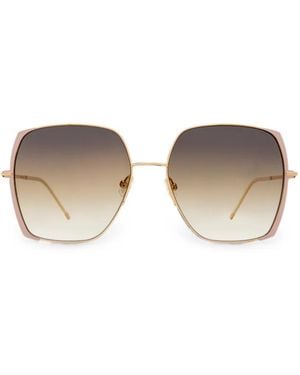 BOSS Geometric-Frame Sunglasses - White