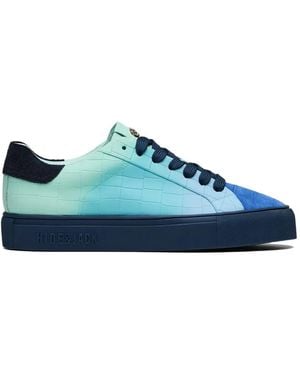 HIDE & JACK Croc-Embossed Trainers - Blue