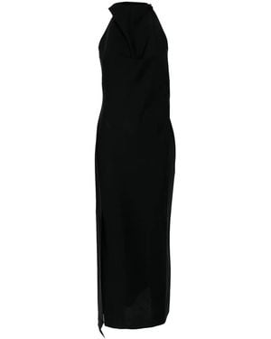 Rohe Halterneck Virgin Wool Maxi Dress - Black