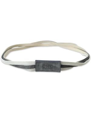 CoSTUME NATIONAL Logo-Debossed Suede Belt - White
