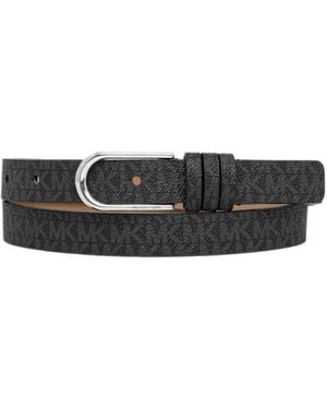 MICHAEL Michael Kors Monogram Buckle Belt - White