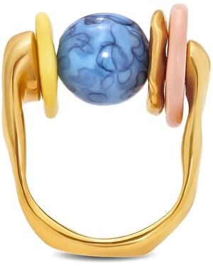 Oscar de la Renta Ring Met Kralen - Wit