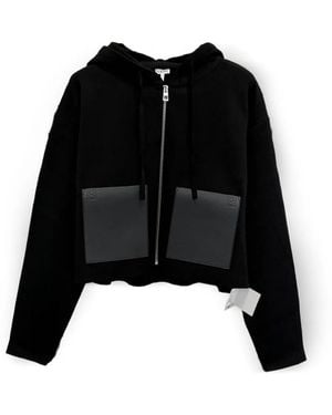 Loewe Zip-Up Wool Hoodie - Black