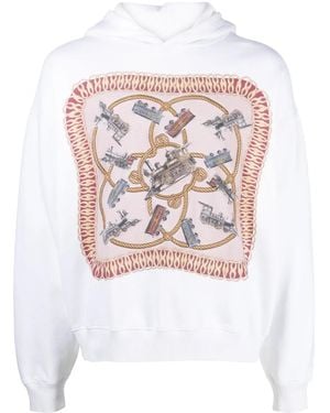 Bally Graphic-Print Organic Cotton Hoodie - White