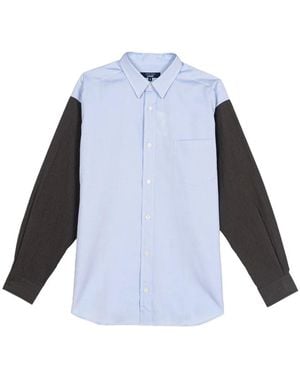 Comme des Garçons Contrast-Sleeve Panelled Shirt - Blue