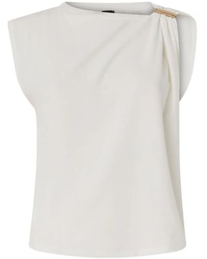 Pinko T Shirt With Draping And Detail - White