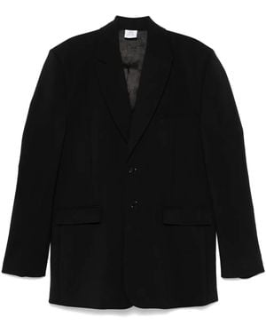 Vetements Logo-Embroidered Blazer - Black