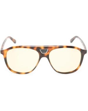 Chimi Tortoiseshell-Effect Pilot-Frame Sunglasses - Natural