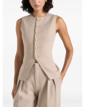 Manière De Voir Maisie Buttoned Vest - White