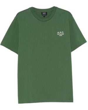 A.P.C. Rue Madame Logo-Print Crew-Neck T-Shirt - Green
