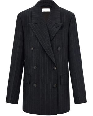 Ferragamo Pinstripe Double-Breasted Blazer - Blue