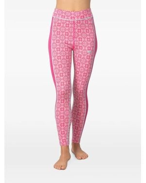 Kari Traa Rose Fair-Isle Base Layer Leggings - Pink