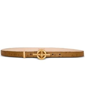 Balmain Embossed T-Bar Belt - White