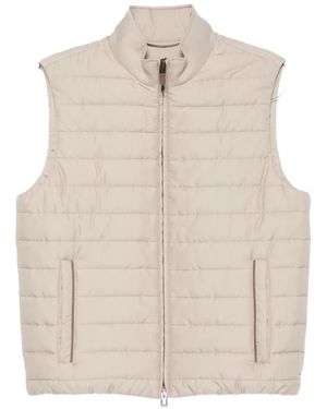 Canali Quilted High-Neck Gilet - White