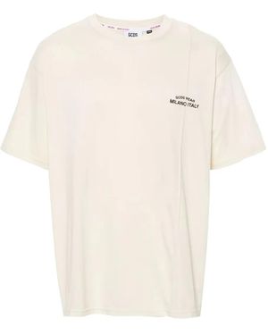 Gcds Katoenen T-Shirt Met Geborduurd Logo - Wit