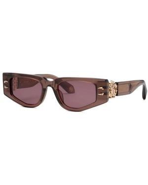 Roberto Cavalli Geometric-Frame Logo Sunglasses - Purple