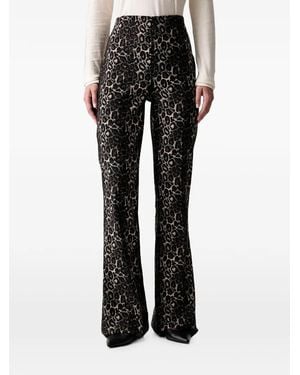 Joseph Ribkoff Leopard-Print Jacquard Trousers - Black