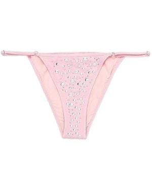 GIMAGUAS Bella Crystal-Embellished Bikini Bottoms - Pink