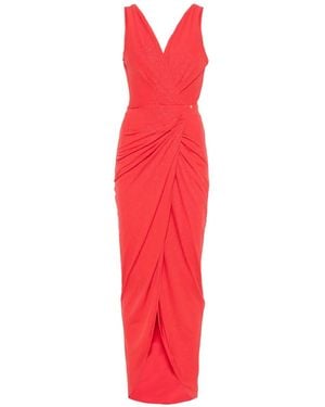 Nissa Glitter Maxi Dress - Red
