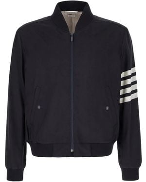 Thom Browne 4-bar Plain Weave Suiting Bomber Jacket - Blue