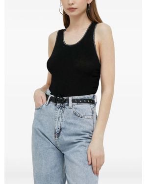 DKNY Gerafftes Trägershirt - Schwarz