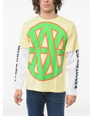Vyner Articles Print-Detail Long-Sleeve Top - Green