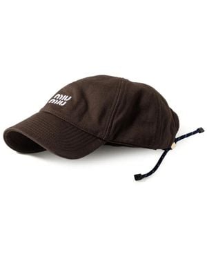 Miu Miu Denim Baseball Cap - Brown