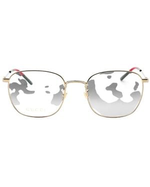 Gucci Geometric-Frame Glasses - White