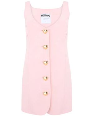 Moschino Heart-Button Sleeveless Mini Dress - Pink