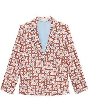 Maliparmi Patterned Single-Breasted Blazer - White