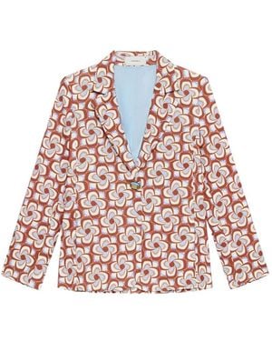 Maliparmi Patterned Single-Breasted Blazer - White
