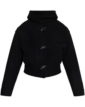 Jacquemus Wool Jacket With Hood - Black
