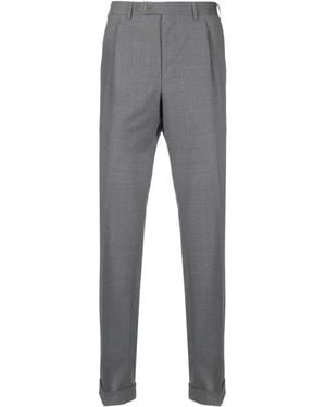 Canali Straight-Leg Wool Tailored Trousers - Grey