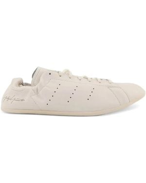 adidas Y-3 Stan Smith Lo Pro Lace-Up Leather Trainers - White