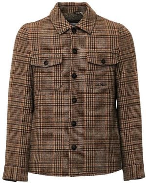 MC2 Saint Barth Landeck Check-Pattern Button-Up Shirt Jacket - Brown