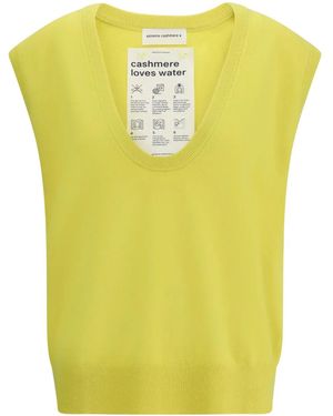 Extreme Cashmere Scoop-Neck Cashmere Tank Top - Yellow
