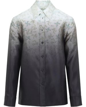 Jil Sander Hemd mit Blumen-Print - Grau
