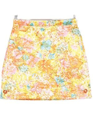 Versace Floral-Print Mini Skirt - Metallic