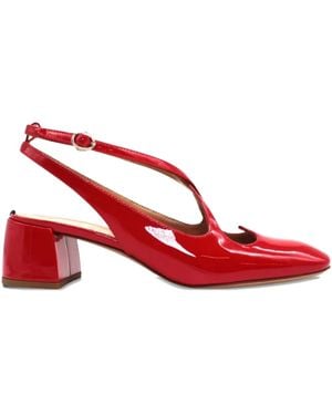 A.Bocca 45Mm Slingback Block-Heel Mules - Red
