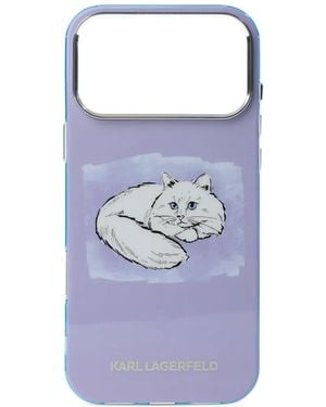 KARL LAGERFELD Choupette Iphone 17 Pro Case - Blue