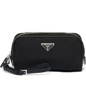 Prada Toilettas Met Logoplakkaat - Zwart