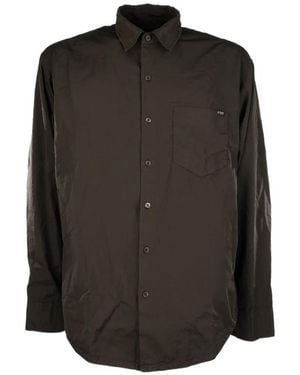 Prada Logo-Patch Pocket Shirt - Black