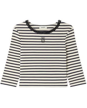 Sandro Striped-Pattern Top - Black