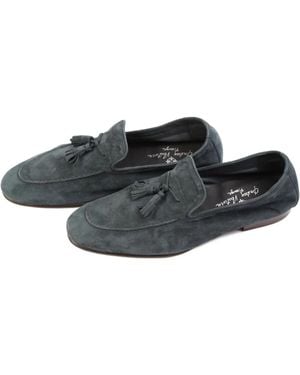 Andrea Ventura Firenze Tassel Suede Loafers - Black