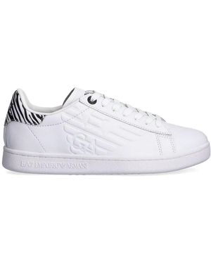 EA7 Zebra-Appliqué Trainers - White