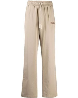 Palm Angels Side-Stripe Straight-Leg Trousers - Natural