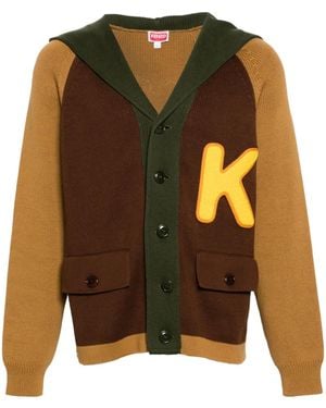 KENZO カラーブロック カーディガン - ブラウン