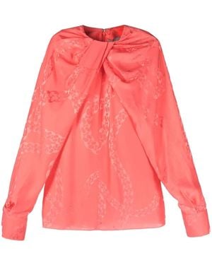 Stella McCartney Chain-Link Print Blouse - Red