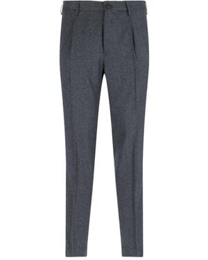 Incotex Pleated Virgin-Wool Pants - Blue