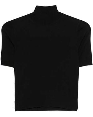 GOES BOTANICAL Short-Sleeve Roll-Neck Sweater - Black
